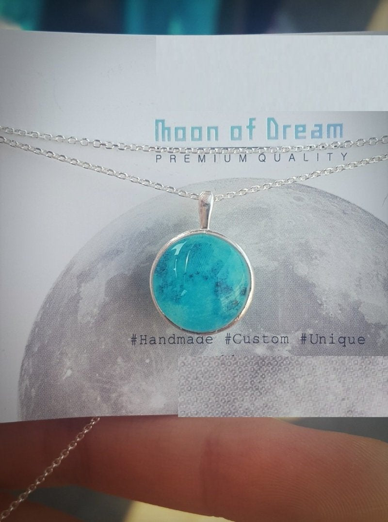 Navy Moon Necklace (Peace) - SexyBling