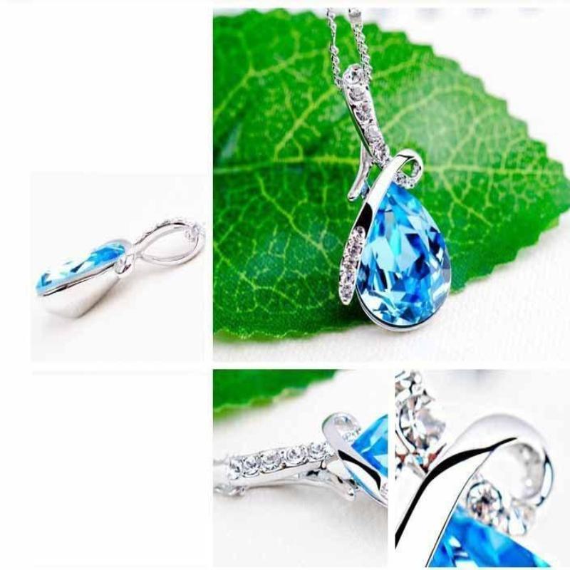 Crystal Drop Pendant Necklace - SexyBling