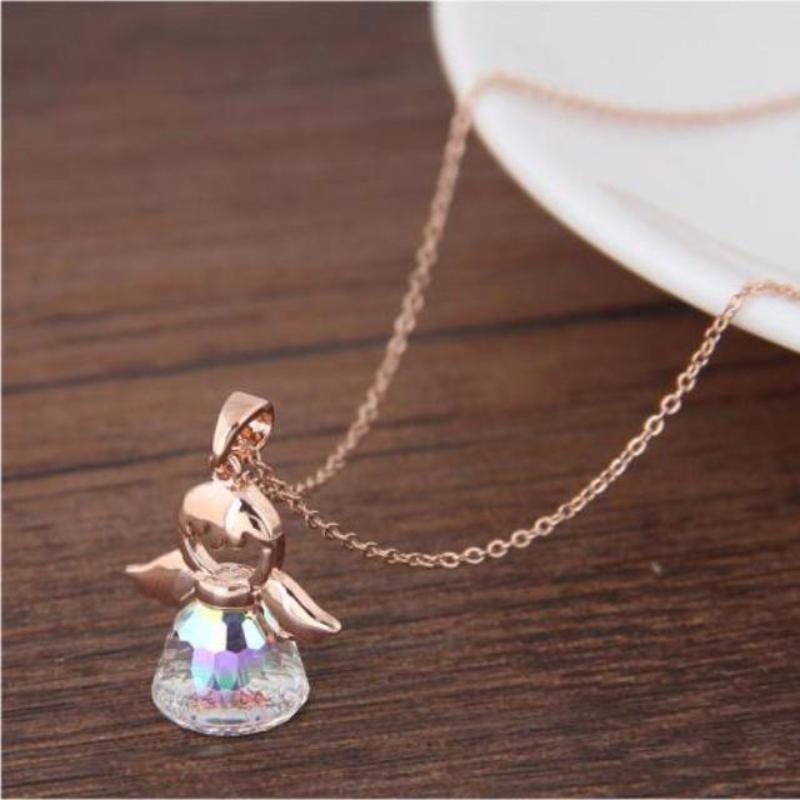 Glass Angel Maxi Pendant Necklace - SexyBling