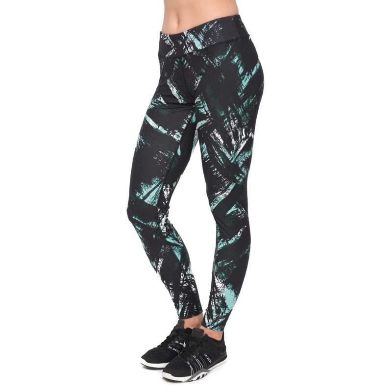Turquoise Brush Printing Fitness Suit - SexyBling
