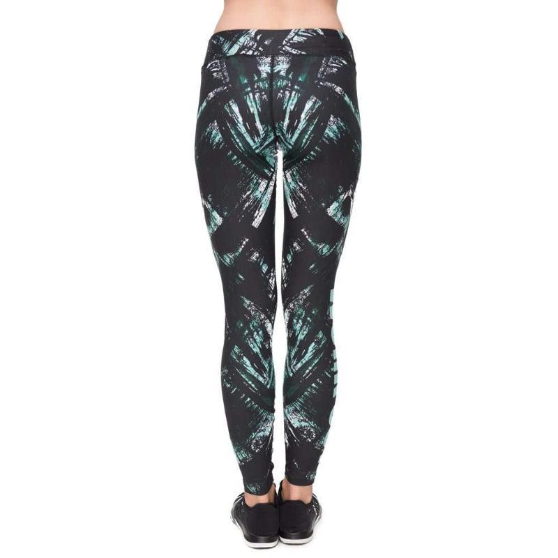 Turquoise Brush Printing Fitness Suit - SexyBling