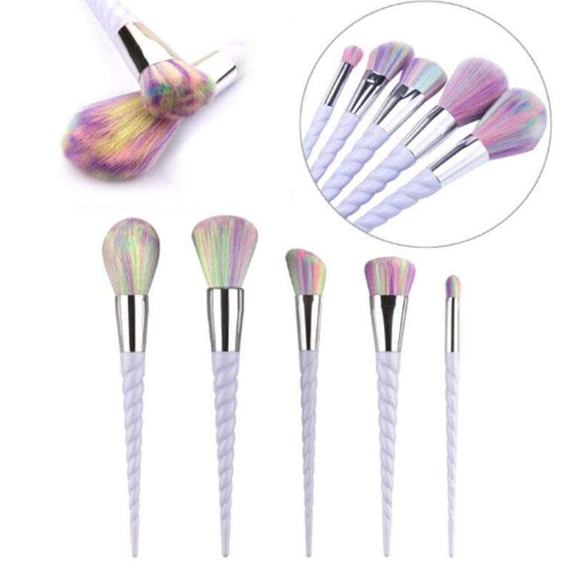 Rainbow Unicorn Makeup Brushes Set - SexyBling
