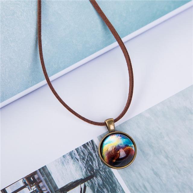 Ambient Galaxy Leather Rope Necklace - SexyBling