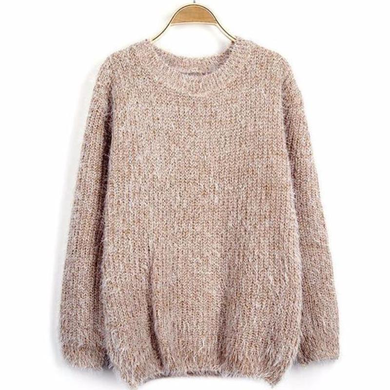 Fur Knit Pullover Sweater - SexyBling