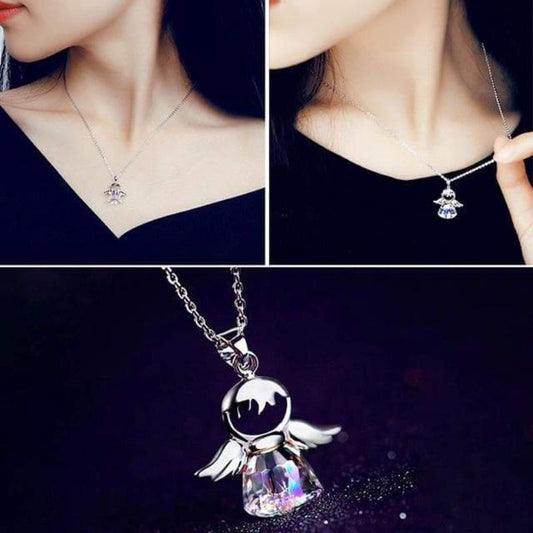 Glass Angel Maxi Pendant Necklace - SexyBling
