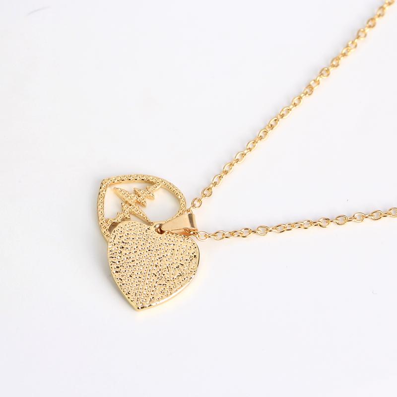 Double Hollow Heart Necklace