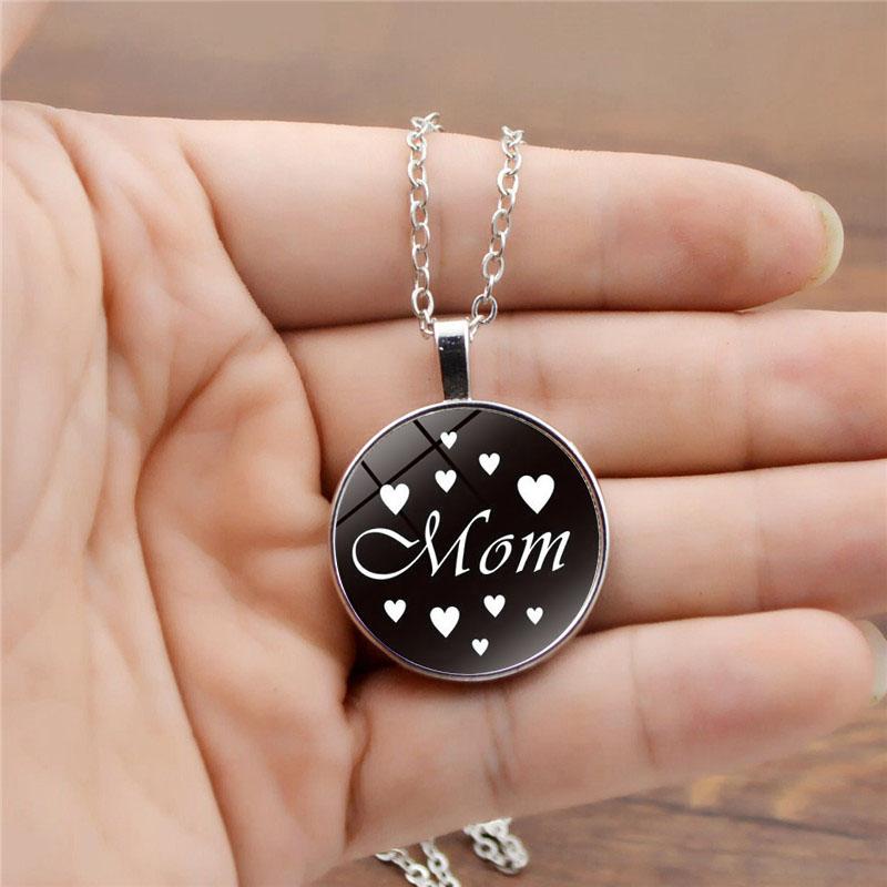 Glow in the Dark Cabochon Mom Necklace