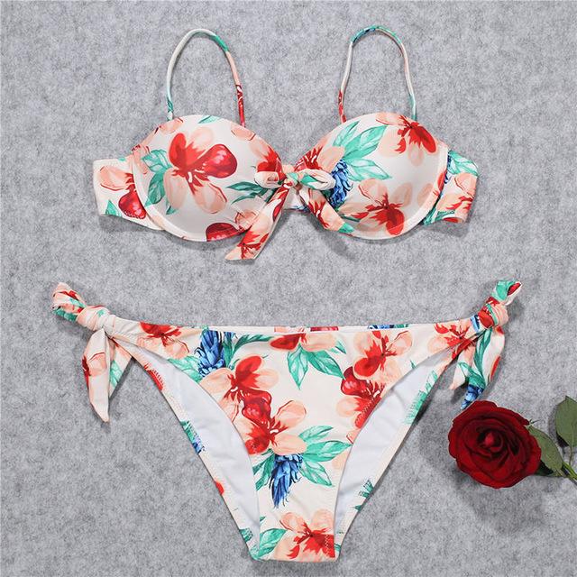 Flower Print Bikini Set