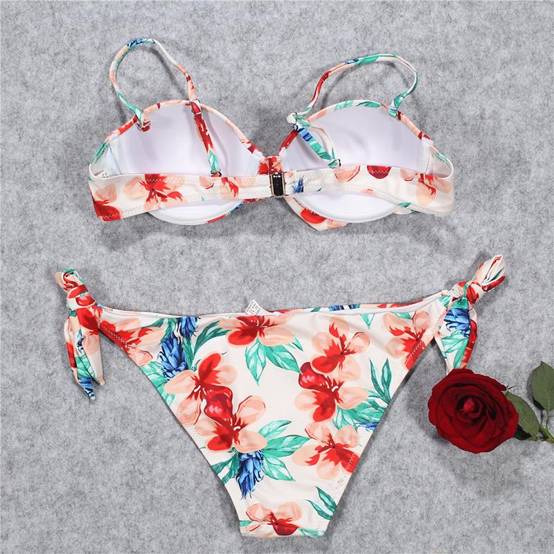 Flower Print Bikini Set